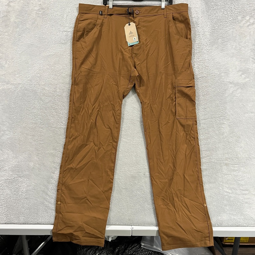 PrAna Stretch Zion Slim Pants Mens 42x34 Sepia Slim Hiking Nylon Cargo Gorpcore